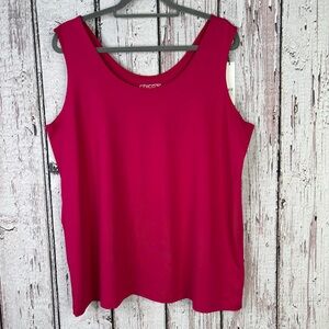 🏷️NWT Chico’s 4|XXL|Size 20 Microfiber Contemporary Tank Pink Blossom Sleeveless